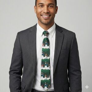 Hallmark Festive Snowman Tie in Green